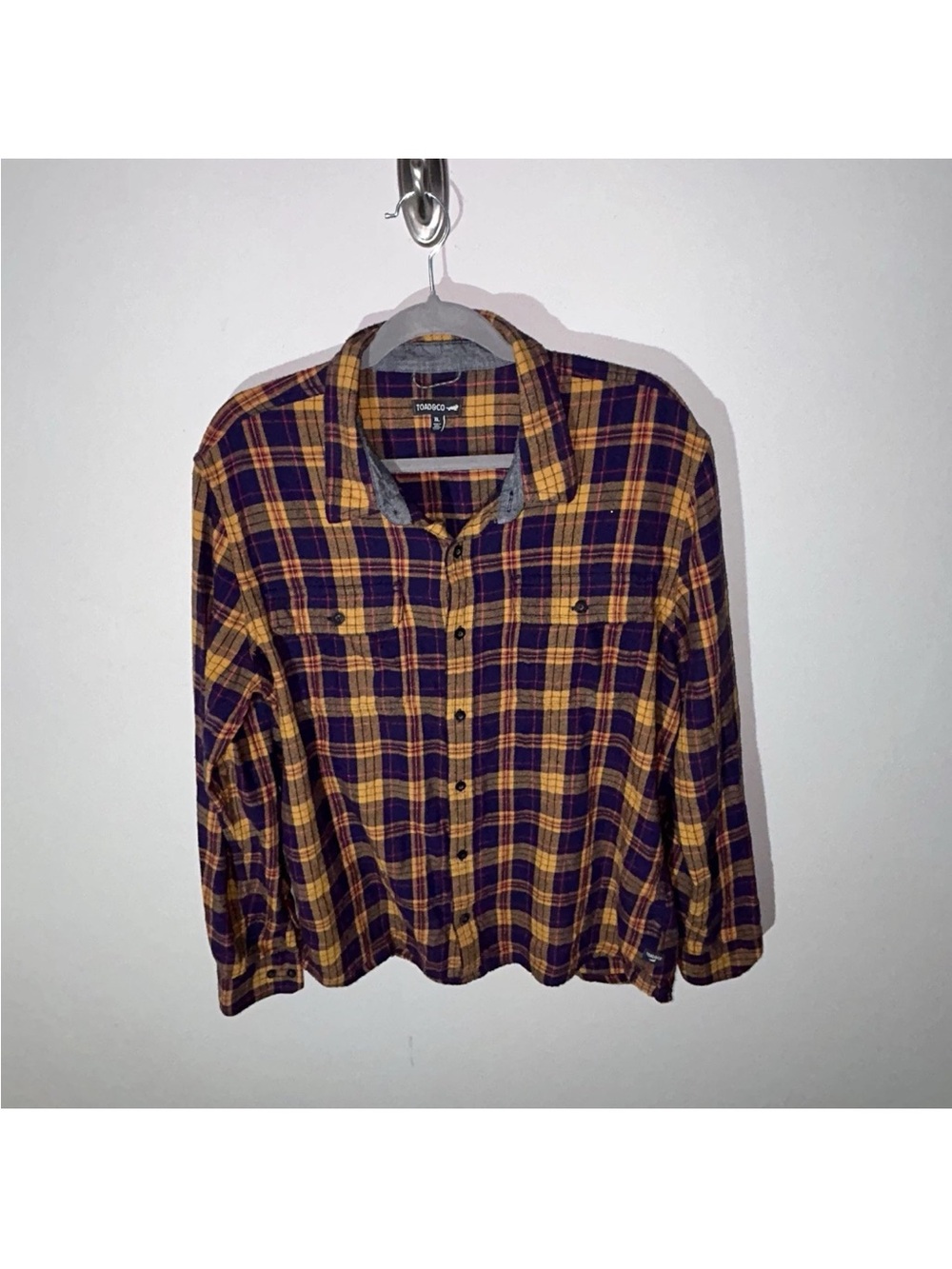 Toad&Co Yellow and Purple Plaid Button-Down Shirt
